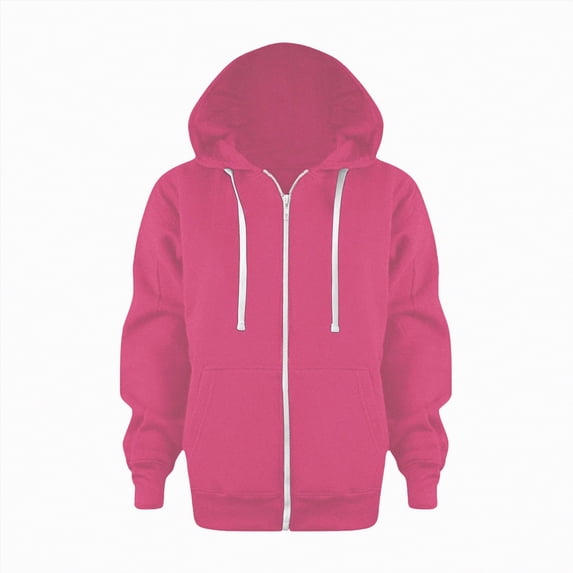 TOWED22 Boy Hoodie Sweatshirt Zip-Up Cotton Casual Pocket Jacket Spring Fall Clothes(Hot Pink,10-11 Y)