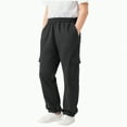 thumbnail image 1 of TOWED22 Boy's Sports Athletic Sweatpants Wide Leg Casual Fall Letter Elastic Waist Baggy Pants(Black,7-8 Y), 1 of 9