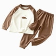 thumbnail image 1 of TOWED22 Boys' Cartoon Car Printed Long Sleeve Pajama Set 2-Piece Winter Soft Cozy Kids Sleepwear Loungewear 6-12 Months 12-24 Months 2t 3t 4t 5t 6t 7t 8t 9t Children,Coffee,8-9 Y, 1 of 4