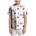 thumbnail image 1 of TOWED22 Boys Casual T-Shirts 4-12 Years Short Sleeve Crew Neck Cotton Tees Prints(Light Blue,4-5 Y), 1 of 4