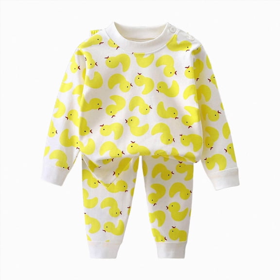TOWED22 Boys Clothes Boy Outfits 2-Piece Long Sleeve Sweatshirt Tops and Pants Fall Winter Outfits Set Size:0-9 M,Color:Yellow