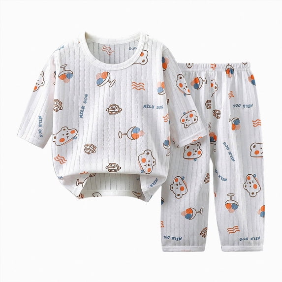 TOWED22 Boys Cotton Pajamas Long Sleeve Toddler Boys Pjs Kids Fall Winter Sleepwear Sets 6-12 Months 12-24 Months 2t 3t 4t 5t 6t 7t 8t 9t Children,Sky Blue,4-5 Y
