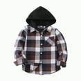 thumbnail image 1 of TOWED22 Boys Flannel Shirt Toddler Buffalo Plaid Shirt Long Sleeve Button up Shirts Kids Casual Tops(Coffee,6-12 M), 1 of 8