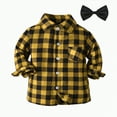 thumbnail image 1 of TOWED22 Boys Girls Flannel Shirt Jacket Kids Long Sleeve Plaid Button Down Shacket Christmas Coat Top Fall Outwear Clothes(Yellow,3-4 Y), 1 of 4