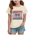 thumbnail image 1 of TOWED22 Boys Girls Graphic 4th of July Shirts Funny American Flag Tshirts Kids Short Sleeve Tees 5-12 Years（Beige,13-14 Y）, 1 of 4