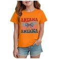 thumbnail image 1 of TOWED22 Boys Girls Graphic 4th of July Shirts Funny American Flag Tshirts Kids Short Sleeve Tees 5-12 Years（Orange,3-4 Y）, 1 of 4