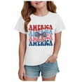 thumbnail image 1 of TOWED22 Boys Girls Graphic 4th of July Shirts Funny American Flag Tshirts Kids Short Sleeve Tees 5-12 Years（White,7-8 Y）, 1 of 4
