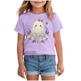 thumbnail image 1 of TOWED22 Boys Girls Halloween Shirts Toddler Short Sleeve Pumpkin Spooky Dude Bat Tee Tops T-Shirts,Purple,2-3 Y, 1 of 4