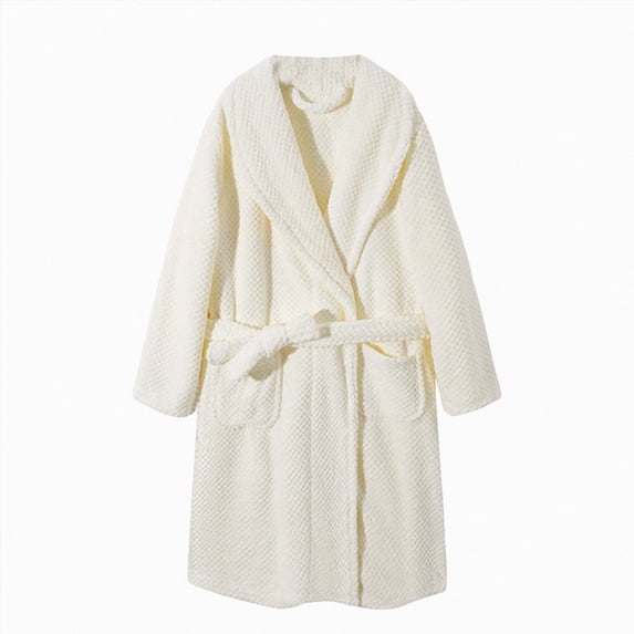 TOWED22 Boys Girls Robe Fleece Hooded Soft Toddler Bathrobe Cute Boys Bathrobe Fuzzy Plush Robes for Kids(White,15-17 Y)