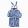 thumbnail image 1 of TOWED22 Boys Girls Robe Fleece Hooded Soft Toddler Bathrobe Cute Boys Bathrobe Fuzzy Plush Robes for Kids, 1 of 5