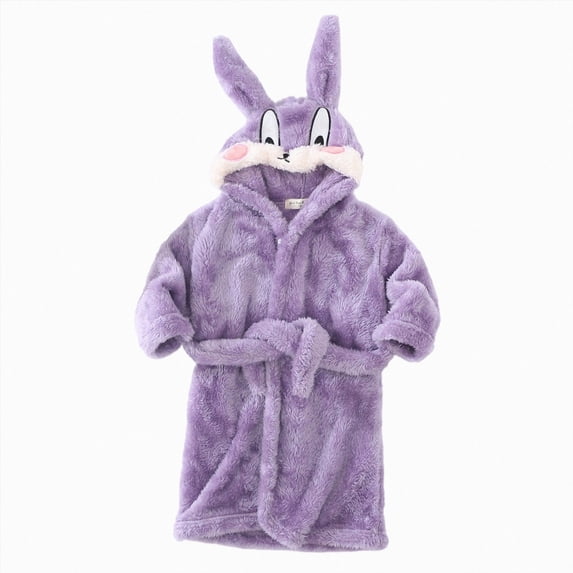 TOWED22 Boys Girls Robe Fleece Hooded Soft Toddler Bathrobe Cute Boys Bathrobe Fuzzy Plush Robes for Kids
