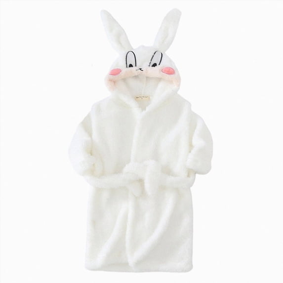 TOWED22 Boys Girls Robe Fleece Hooded Soft Toddler Bathrobe Cute Boys Bathrobe Fuzzy Plush Robes for Kids