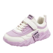 TOWED22 Boys Girls Sneakers Kids Lightweight Breathable Strap Athletic Running Shoes for Little Kids/Toddler(Purple,11.5)