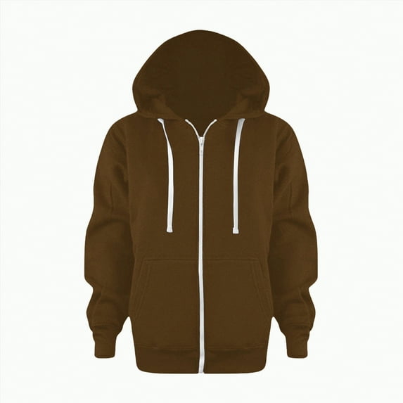 TOWED22 Boys Hoodies Toddler Boys Jacket Kids Sweatshirts Long Sleeve Hooded Shirts(Brown,4-5 Y)