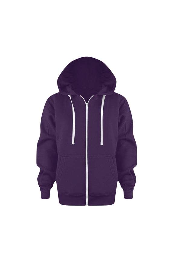 Boys Girls Zip up Hoodie Fall Fashion Jacket Long Sleeve Shirts with Pockets Kids Casual Outerwear(Dark Purple,4-5 Years)