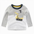 thumbnail image 1 of TOWED22 Boys Long Sleeve T-Shirt Cotton Casual Winter Cartoon Graphic Crewneck Basic Active Tops Tee Tunic Shirts,Grey,4-5 Y, 1 of 9