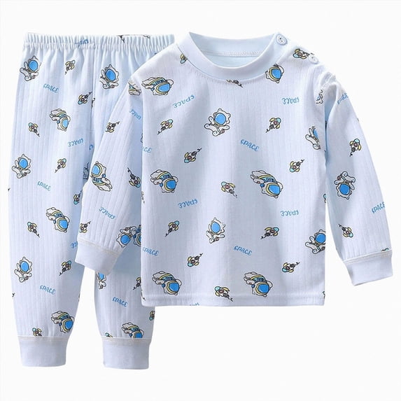 TOWED22 Boys Pajamas Cotton Planet Pjs Toddler 2 Piece Sleepwear Kids Clothes Set 6-12 Months 12-24 Months 2t 3t 4t 5t 6t 7t 8t 9t Children,Blue,5-6 Y