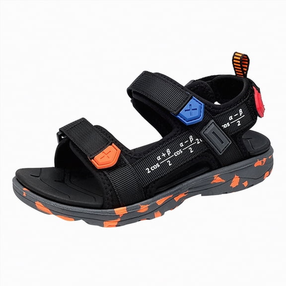 TOWED22 Boys Sandals Kids Fashion Sport Sandals Outdoor Sandal Athletic Casual Sandals Beach Shoes(Black,12)