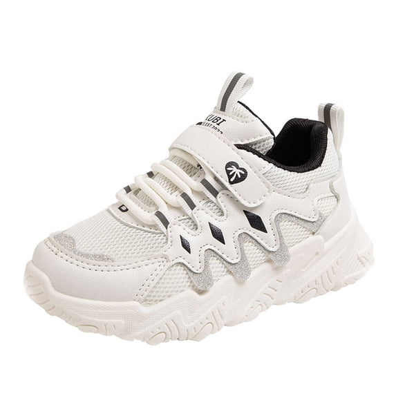 TOWED22 Boys Sneakers Girls Shoes Kids Hook and Loop Fashion Shoes(Black,1)