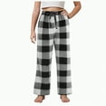 thumbnail image 1 of TOWED22 Boys Soft Flannel Pajamas Pants Plaid PJ Pants Lounge Long Bottoms(Black,9-10 Y), 1 of 9