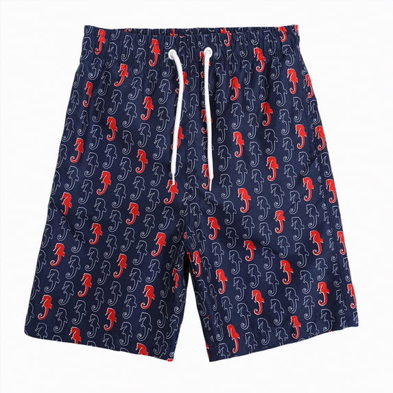 TOWED22 Boys Swim Trunks Stretch Quick Dry Swim Shorts Kids Bathing Suits Toddler Boy Swimsuit Swimwear Dark Blue,8-9 Y