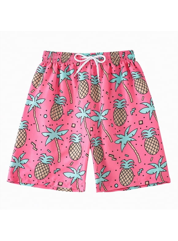 Boys Swim Trunks Toddler Swim Shorts Little Boys Bathing Suit Swimsuit Swimwear Pink,9-10 Y