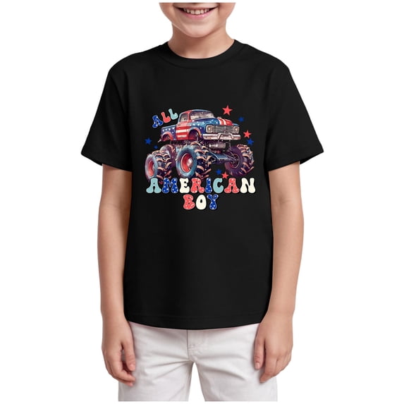 TOWED22 Boys T Shirts Kids Short Sleeve Shirt Crewneck Summer Basic Tee Tops 5-14 Years(Black,7-8 Y)