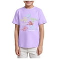 thumbnail image 1 of TOWED22 Boys Tee Shirts Short Sleeve Crew Neck Soft T-Shirts Print Casual Summer Tops(Light Purple,3-4 Y), 1 of 4
