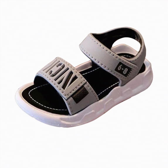 TOWED22 Boys Water Sandals Outdoor Hiking Adjustable Strap Sport Sandals(Grey,11.5)