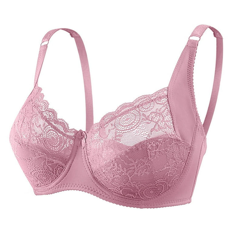 TOWED22 Bras for Women,Cozy Wireless Plunge Bra for Women, Buttery Soft  Comfort Seamless Everyday Bra with Embedded Pad Pink,L 