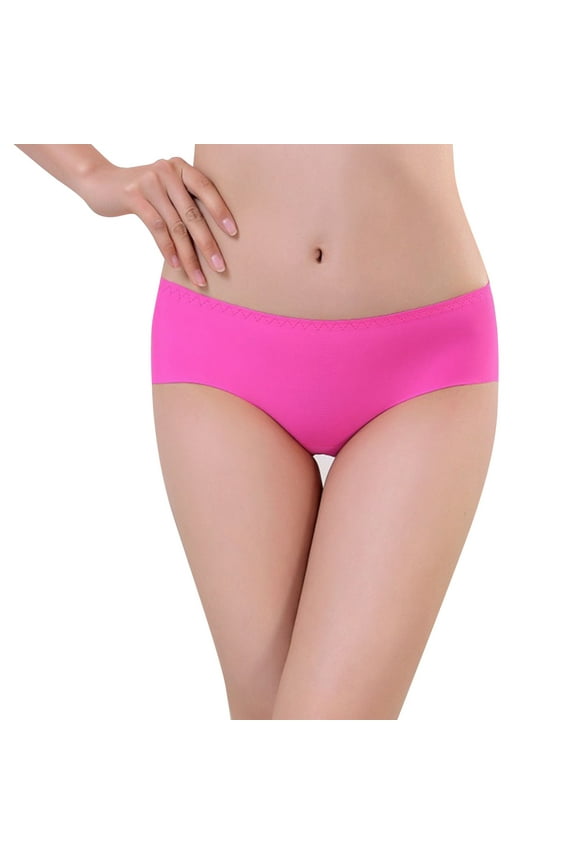 Breathable Underwear Women Seamless Bikini Nylon Spandex Mesh Panties Women's Underwear Seamless(Hot Pink,One Size)