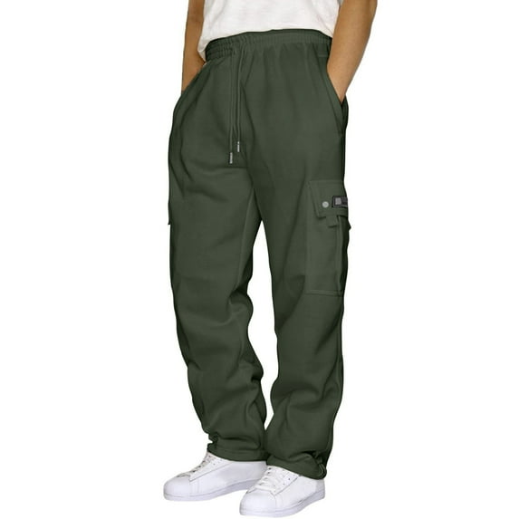 TOWED22 Cargo Pants for Men Casual Work Hiking Sweatpants Baggy Jogger Trousers Fit Sports Outdoor with Multi Pockets(Green,4XL)