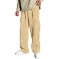 thumbnail image 1 of TOWED22 Cargo Sweatpants for Teen Boys Casual Elastic Waist Drawstring Sweat Pants Teens Active Workout Joggers Pant Pockets Khaki,6-7 Y, 1 of 7