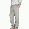 thumbnail image 1 of TOWED22 Cargo Sweatpants for Teen Boys Casual Elastic Waist Drawstring Sweat Pants Teens Active Workout Joggers with Pockets(Light Gray,9-10 Y), 1 of 4
