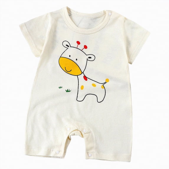 TOWED22 Casual Summer Clothes Infant Baby Boy Short Sleeve Romper Jumpsuit Playsuit One Piece Outfit Beige,18-24 M