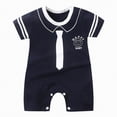 thumbnail image 1 of TOWED22 Casual Summer Clothes Infant Baby Boy Short Sleeve Romper Jumpsuit Playsuit One Piece Outfit Navy,6-12 M, 1 of 4