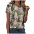 thumbnail image 1 of TOWED22 Christmas Shirts Women Merry Christmas Printed T-Shirts Short Sleeve Holiday Tee Xmas Gift Tops,XXL, 1 of 9