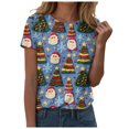 thumbnail image 1 of TOWED22 Christmas Shirts for Women Xmas Holiday T‑Shirt Cute Graphic Tee Top,3XL, 1 of 9