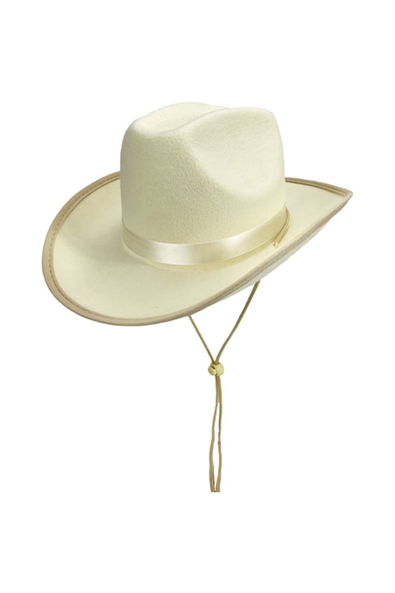 Cowboy Hat for Boys Girls Western Felt Fedora Hat for Kids(Beige,4-9 Y)