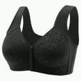 thumbnail image 1 of TOWED22 Daisy Bras for Older Women Breathable Front Close Button Bras, Full Coverage Comfort No Underwire Front Buckle Corset Bra(Black,42), 1 of 4