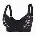 thumbnail image 1 of TOWED22 Daisy Bras for Older Women, Snap Front Bra,Everyday Sleep Bras,Convenient Front Close Button for Women No Wire(Black,48B), 1 of 9