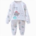 thumbnail image 1 of TOWED22 Fall Outfit Toddler Baby Boy 2 Piece Long Sleeve Cute Print Graphic Crewneck T-Shirt Thick Jogger Pants Round Neck Soft Clothes Set(White,3-6 M), 1 of 7