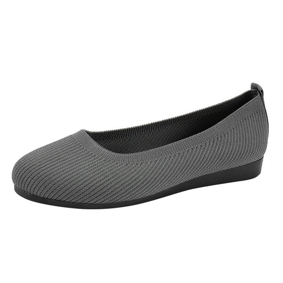 TOWED22 Women Flat Shoes Comfortable Slip on Pointed Toe Ballet Flats(Grey,6.5)