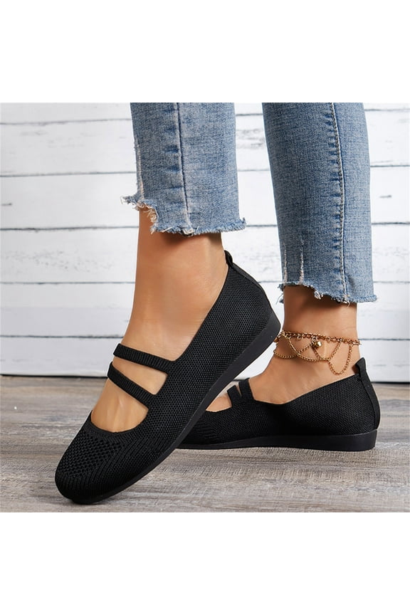 Womens Flat Shoes,Women's Flats Cut Out Round Toe Slip On Floral Ballet Flat Comfortable Lace Flats Dressy,Black
