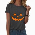 thumbnail image 1 of TOWED22 Funny Halloween T Shirts for Women Graphic Tees Vintage Cute Print Tee Holiday Tops(Grey,XXL), 1 of 5