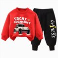 thumbnail image 1 of TOWED22 Girl Boys 2 Piece Outfits Print Graphic Crewneck Sweatshirt Top and Stretch Sweatpant Clothing Sets, 1 of 6