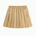 thumbnail image 1 of TOWED22 Girl High Waisted Pleated Tennis Skirt A-Line Mini Skirt Uniform Athletic Cheerleader Skirt with Lining Short(A02-Khaki,10-11 Y), 1 of 9