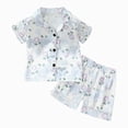 thumbnail image 1 of TOWED22 Girl Pajamas Silk Pjs Shirt Tops Shorts 2Piece Set Toddler Kids Little Girl Nightgown Gift,18-24 M, 1 of 8