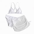 thumbnail image 1 of TOWED22 Girl's 3 Piece Cute Swimsuit Bow Bikini Set Halter Triangle High Waisted Bathing Suit with Cover Up(White,14-16 Y), 1 of 5