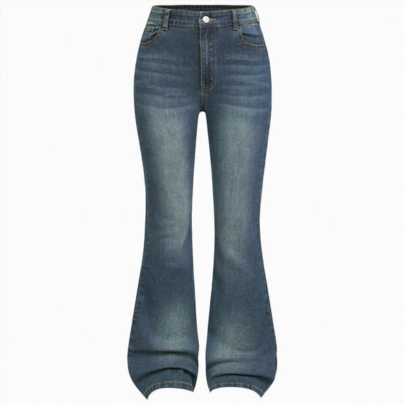 TOWED22 Girl's Flare Jeans High Waisted Bell Bottom Denim Pants with Pockets,Light Blue,11-12 Y